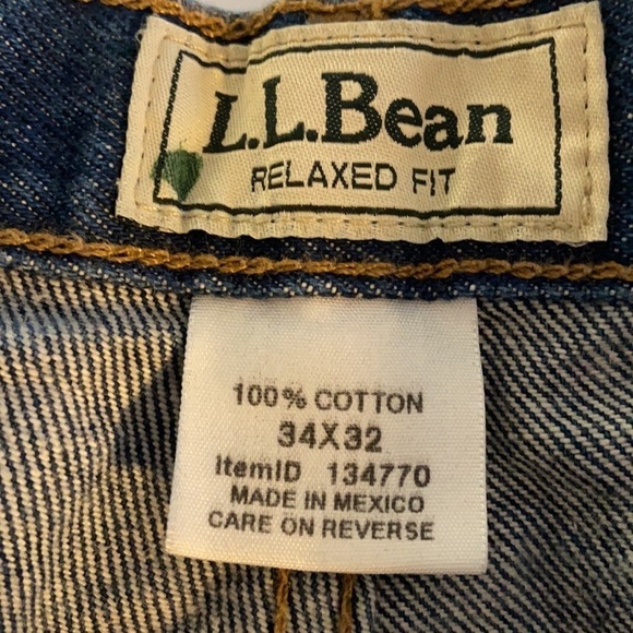 Vintage L.L. Bean Mens Relaxed Fit High Waisted Denim Jeans Size 34W - Picture 7 of 12